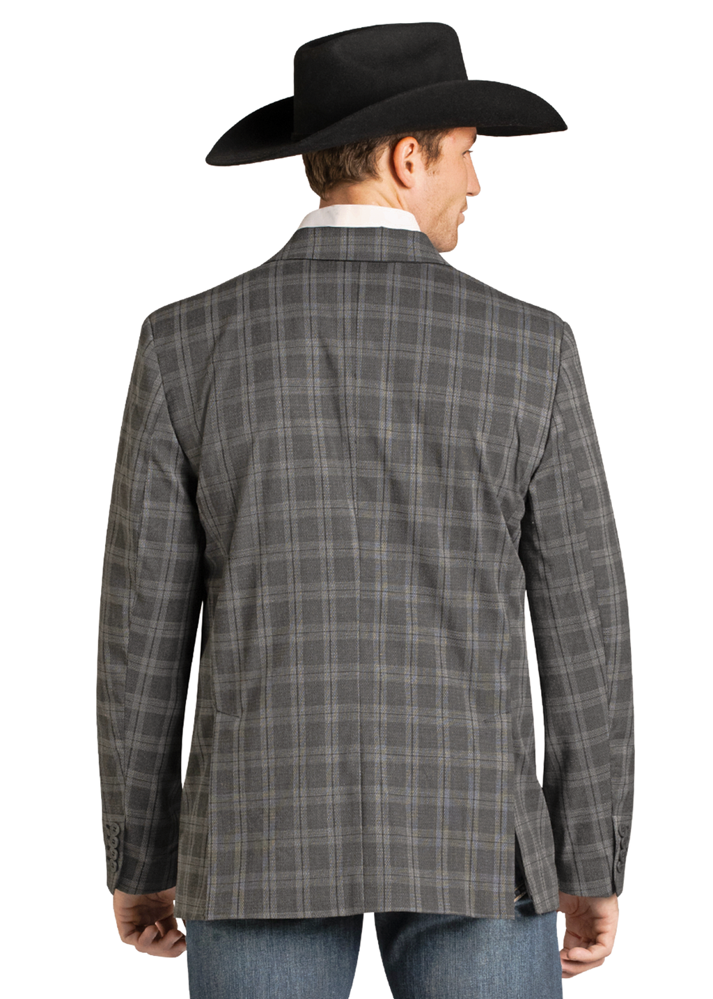 Panhandle Mens Charcoal Plaid Sport Coat