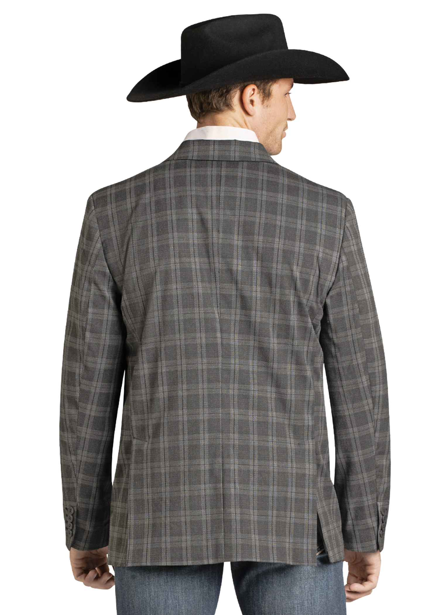 Panhandle Mens Charcoal Plaid Sport Coat