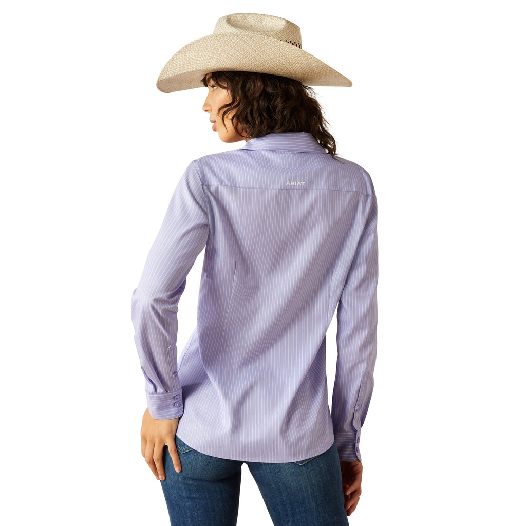 Ariat Womens Lavender Stripe Kirby Pro Shirt
