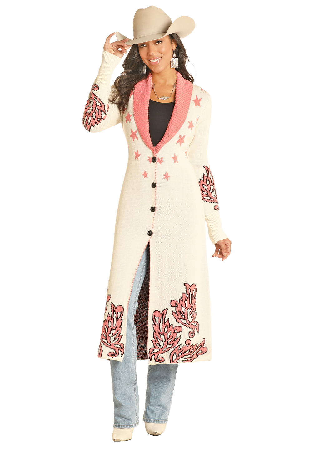 Panhandle Womens Pink Cowgirl Cardigan