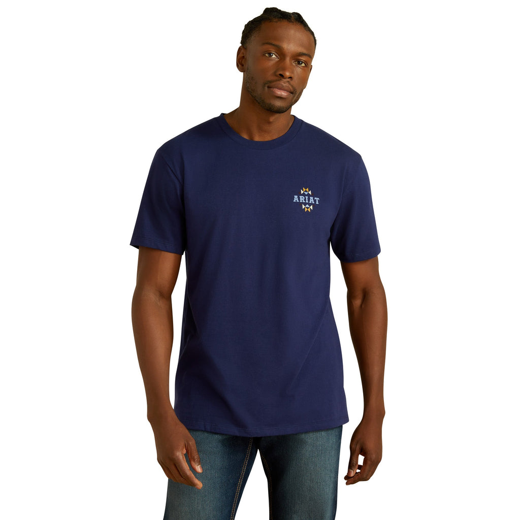 Ariat Mens Navy Woven West T-Shirt