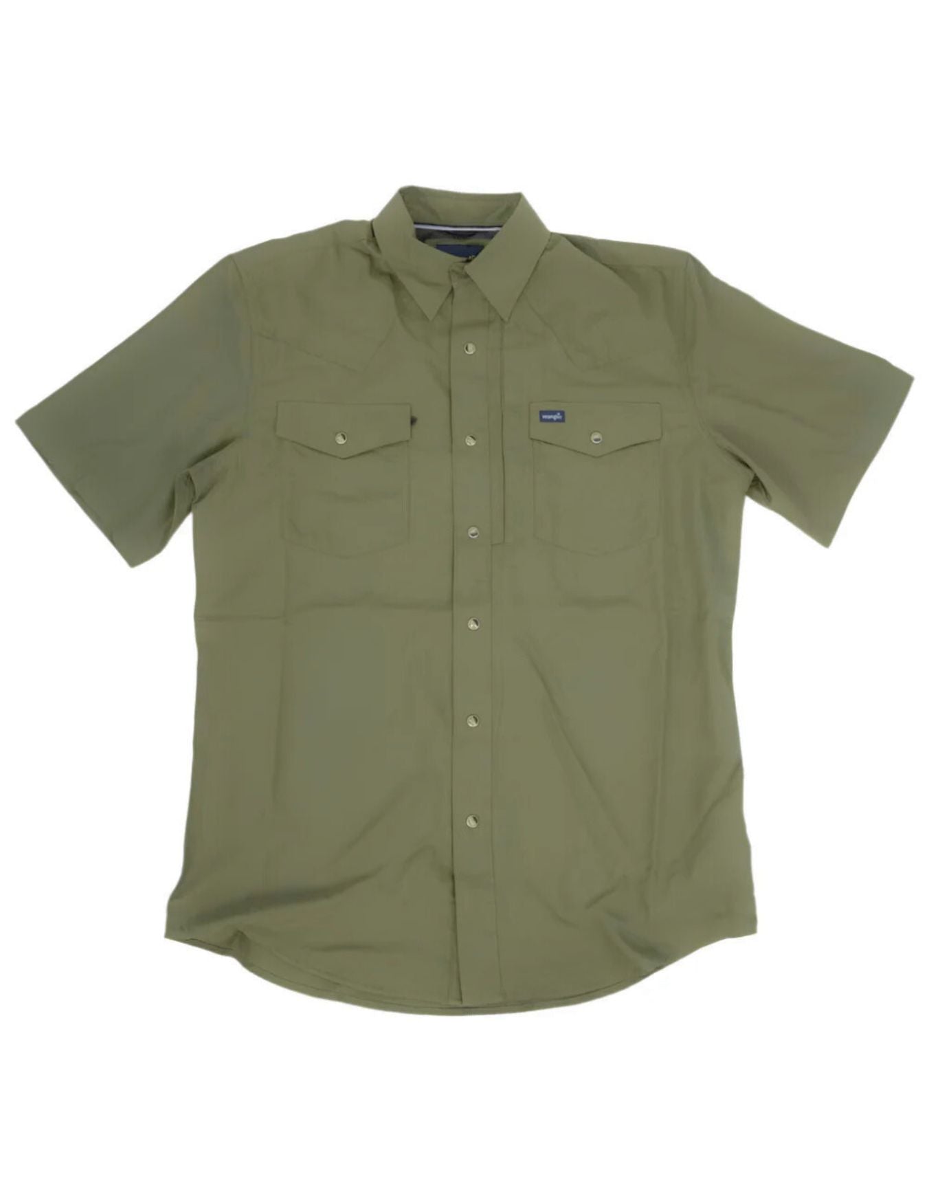 Wrangler Mens Olive Green Performance Western Shirt