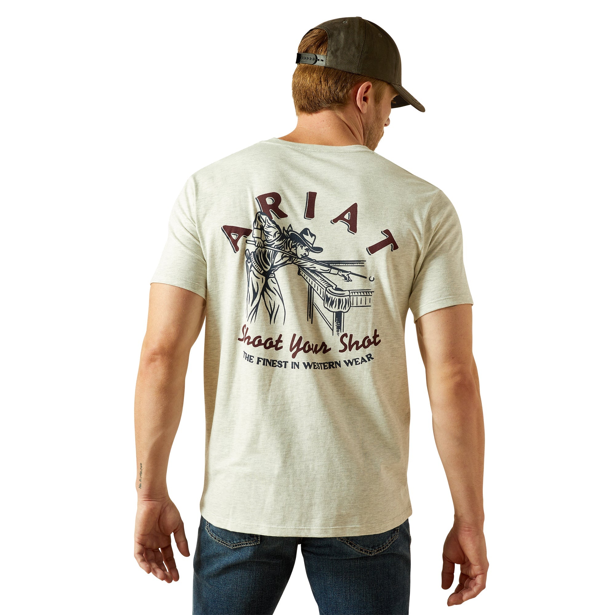 Ariat Mens Oatmeal Heather Straight Shooter T-Shirt