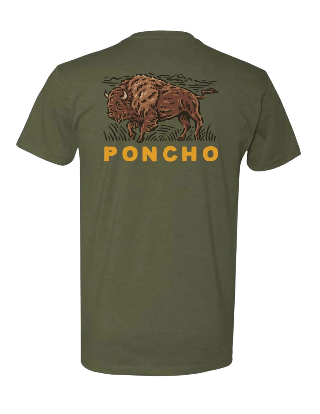 Poncho Mens Roaming Bison T-Shirt