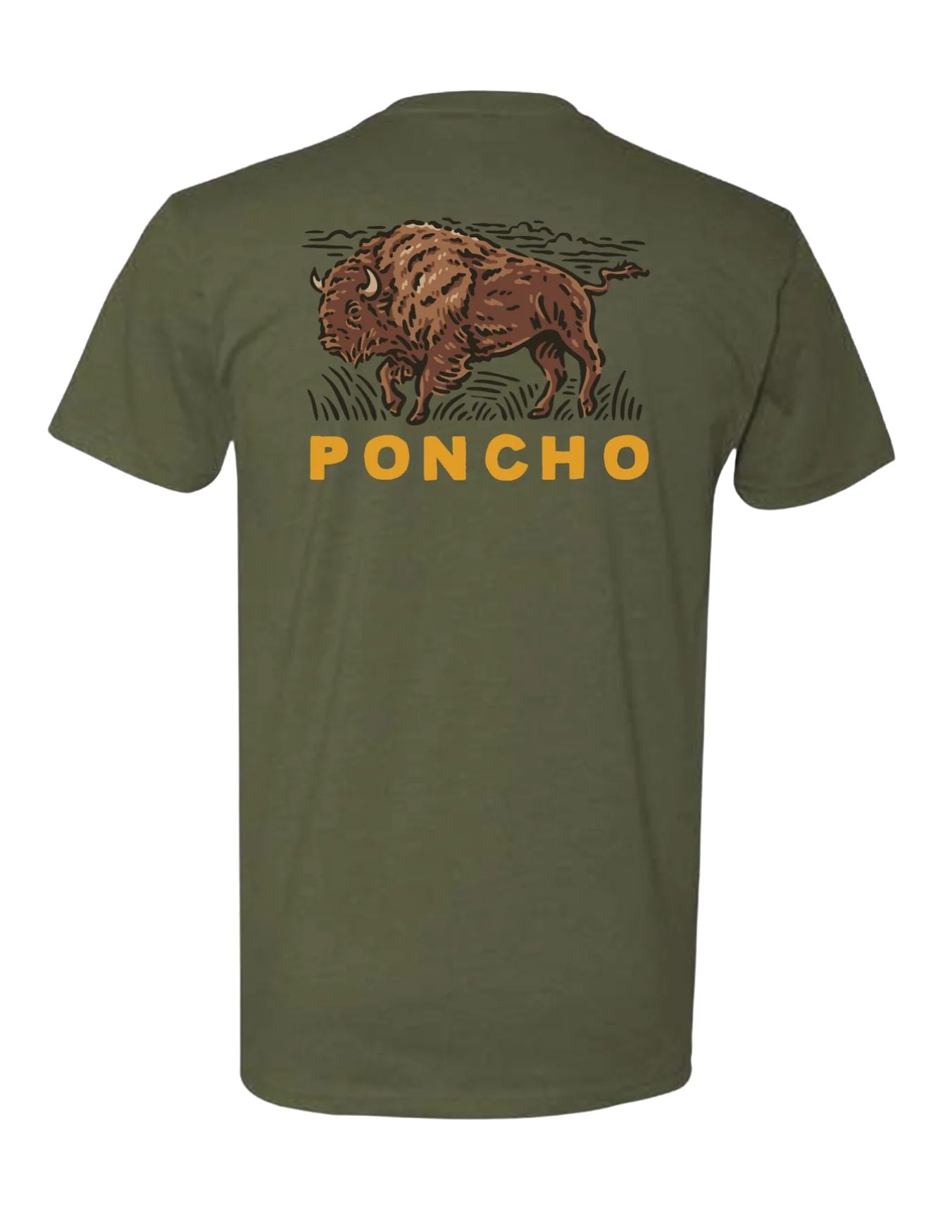 Poncho Mens Roaming Bison T-Shirt