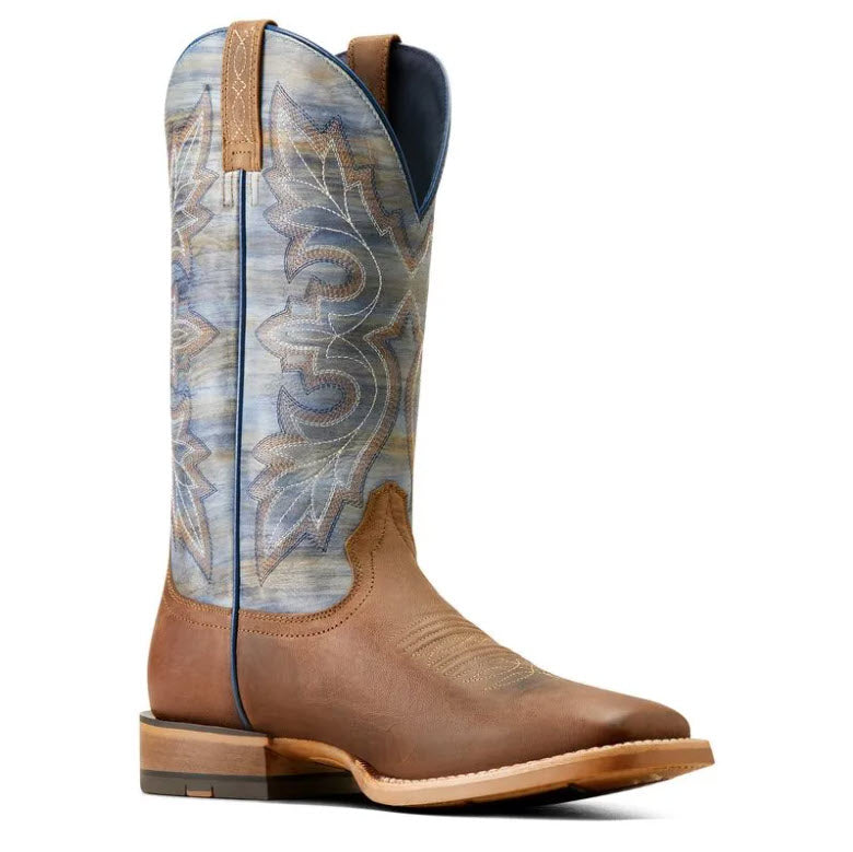 Ariat Mens Standout Loco Brown Cloud Blue Cowboy Boots