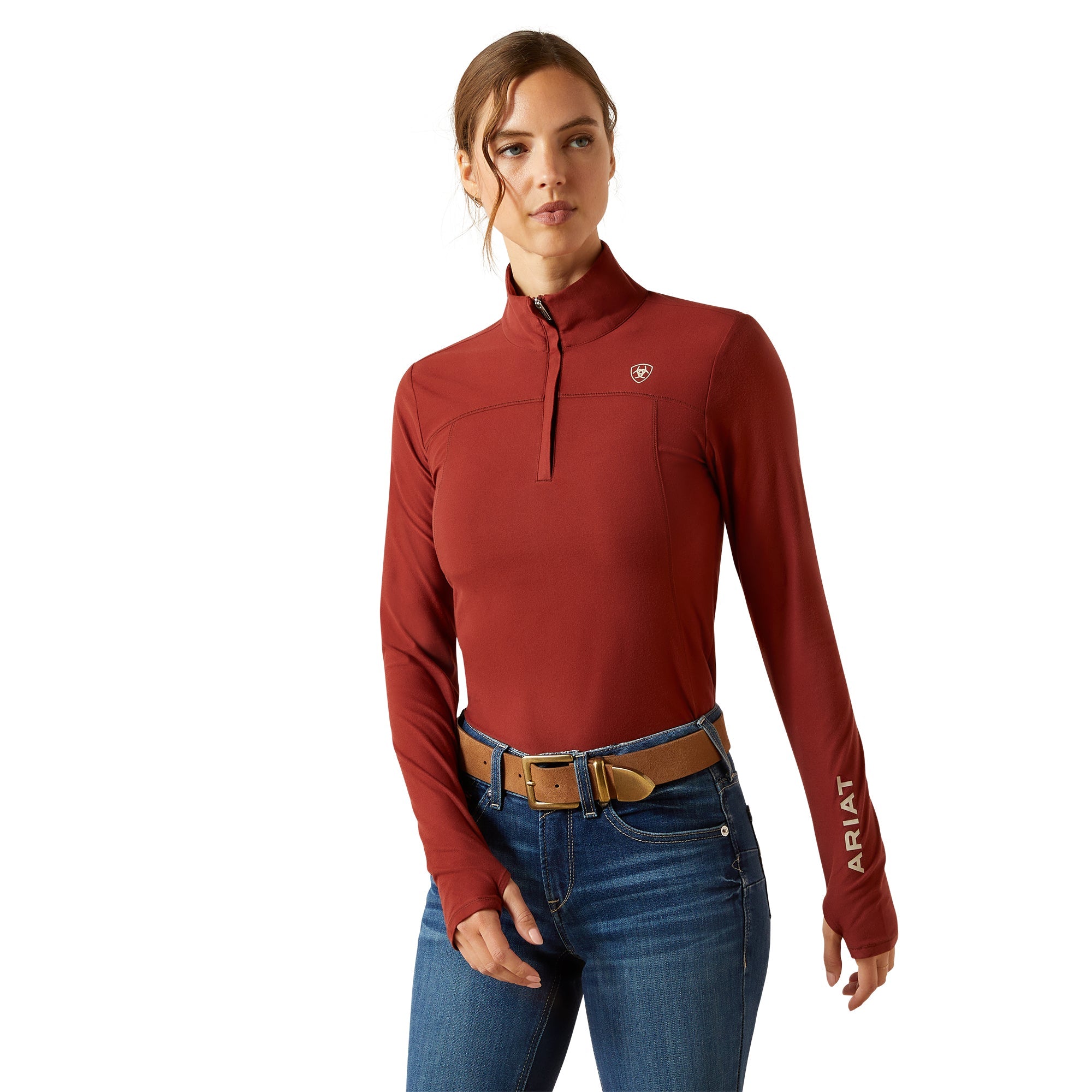 Ariat Womens Madder Brown Lowell 3.0 1/4 Zip Baselayer