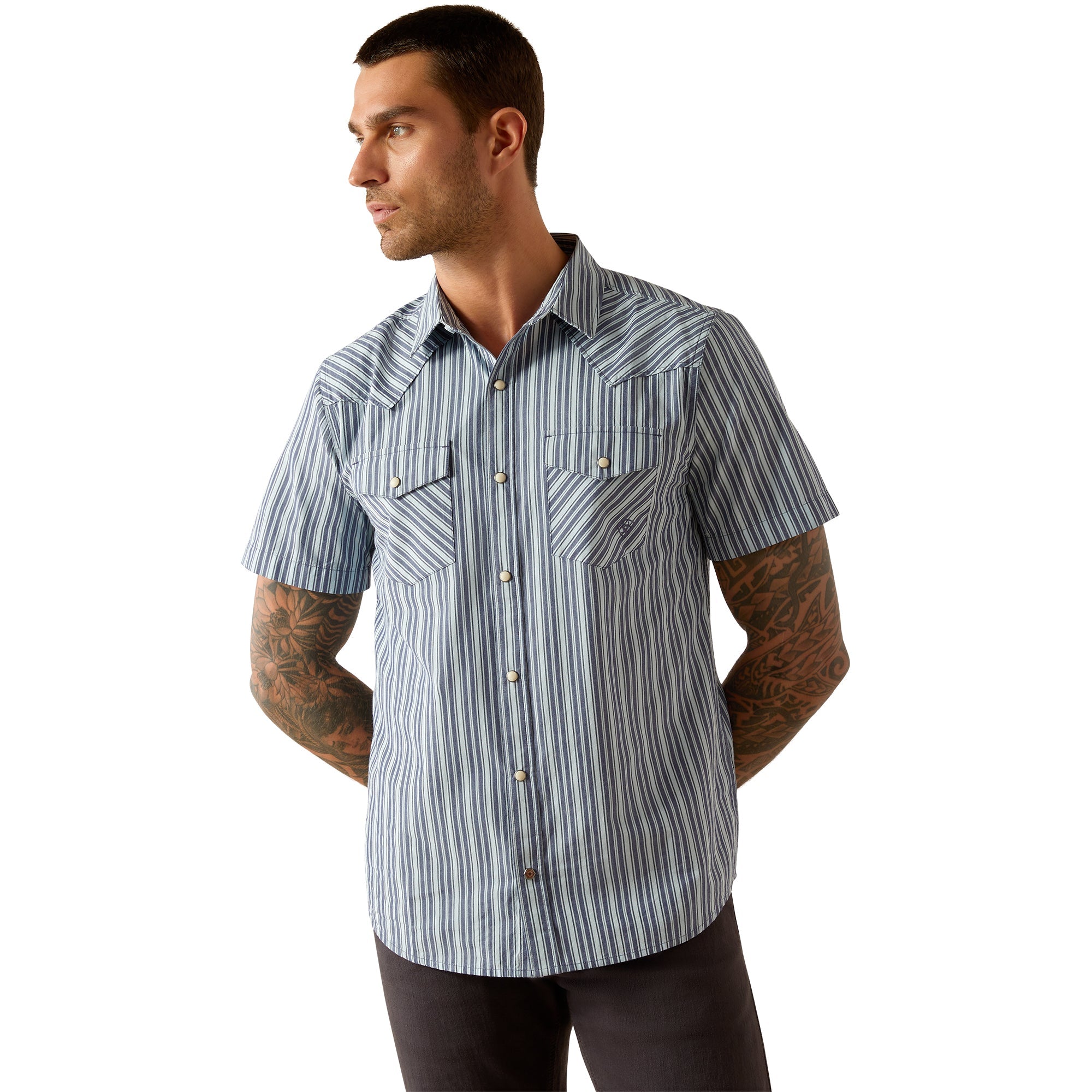 Ariat Mens Blue Hyder Retro Fit Shirt