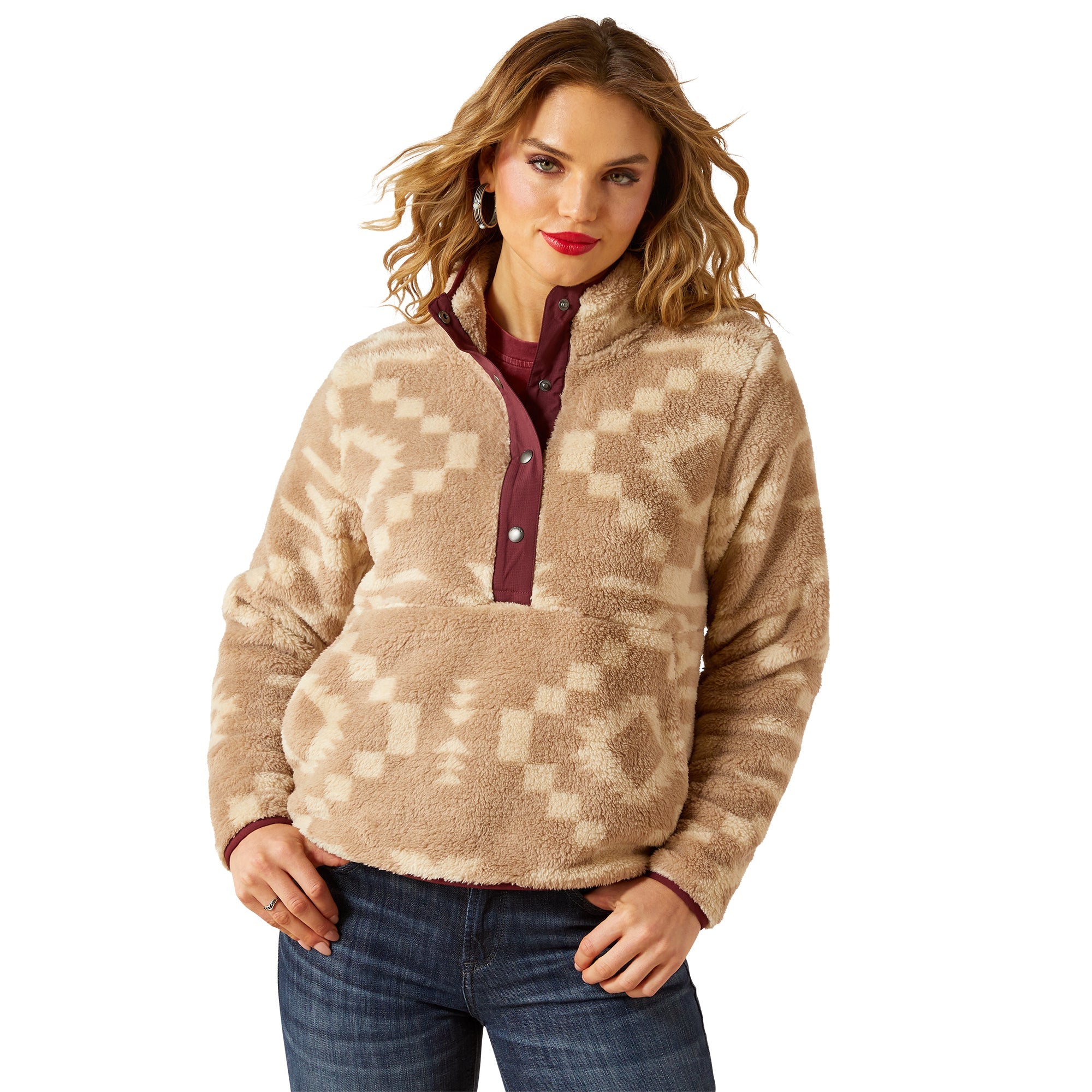 Ariat Womens Berber Snap Front Sweatshirt