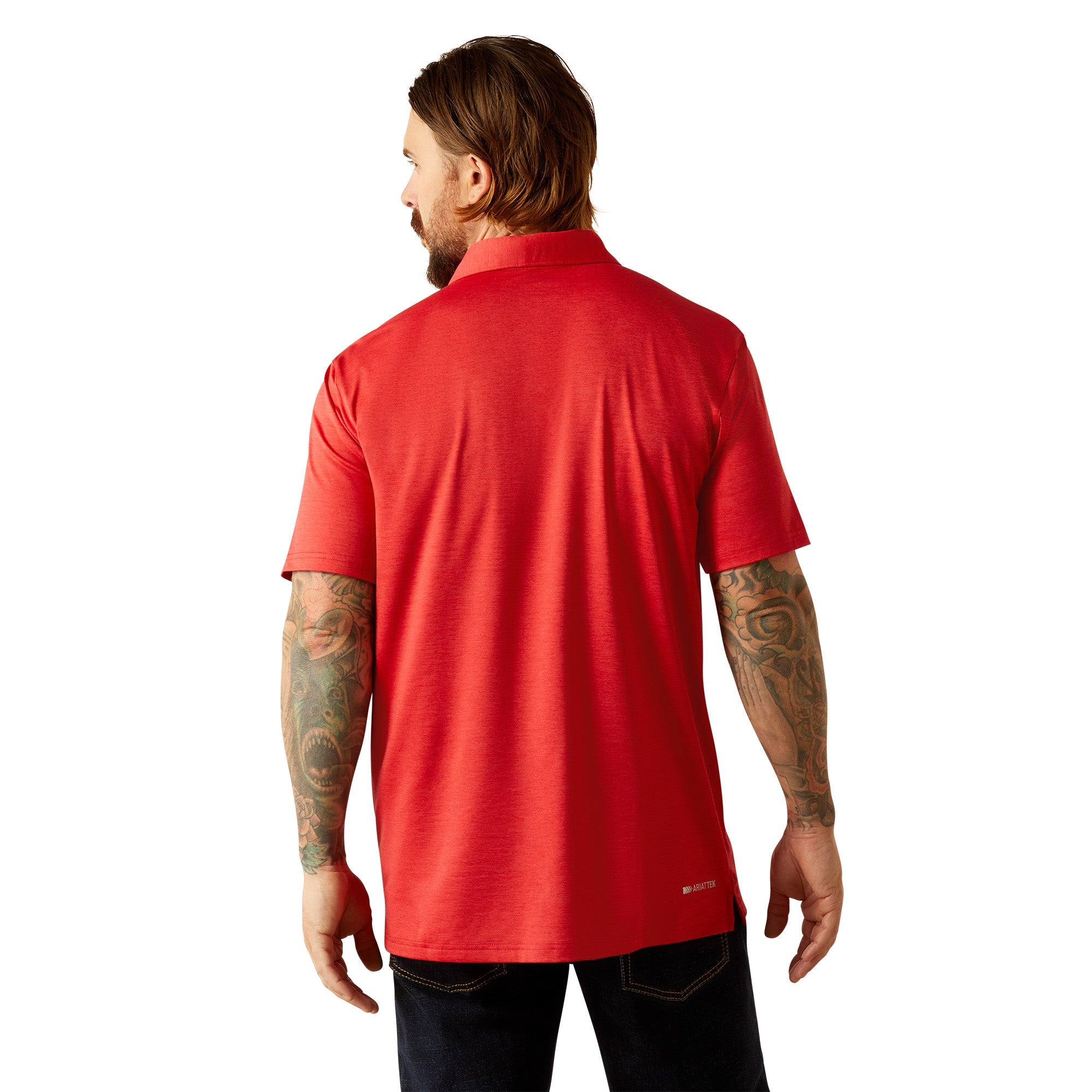 Ariat Mens Red Charger 2.0 Fitted Polo