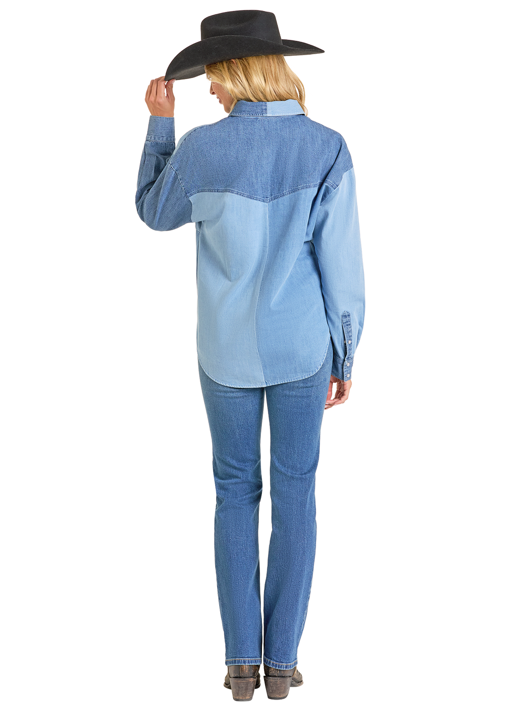 Panhandle Womens Denim Patch Shirt