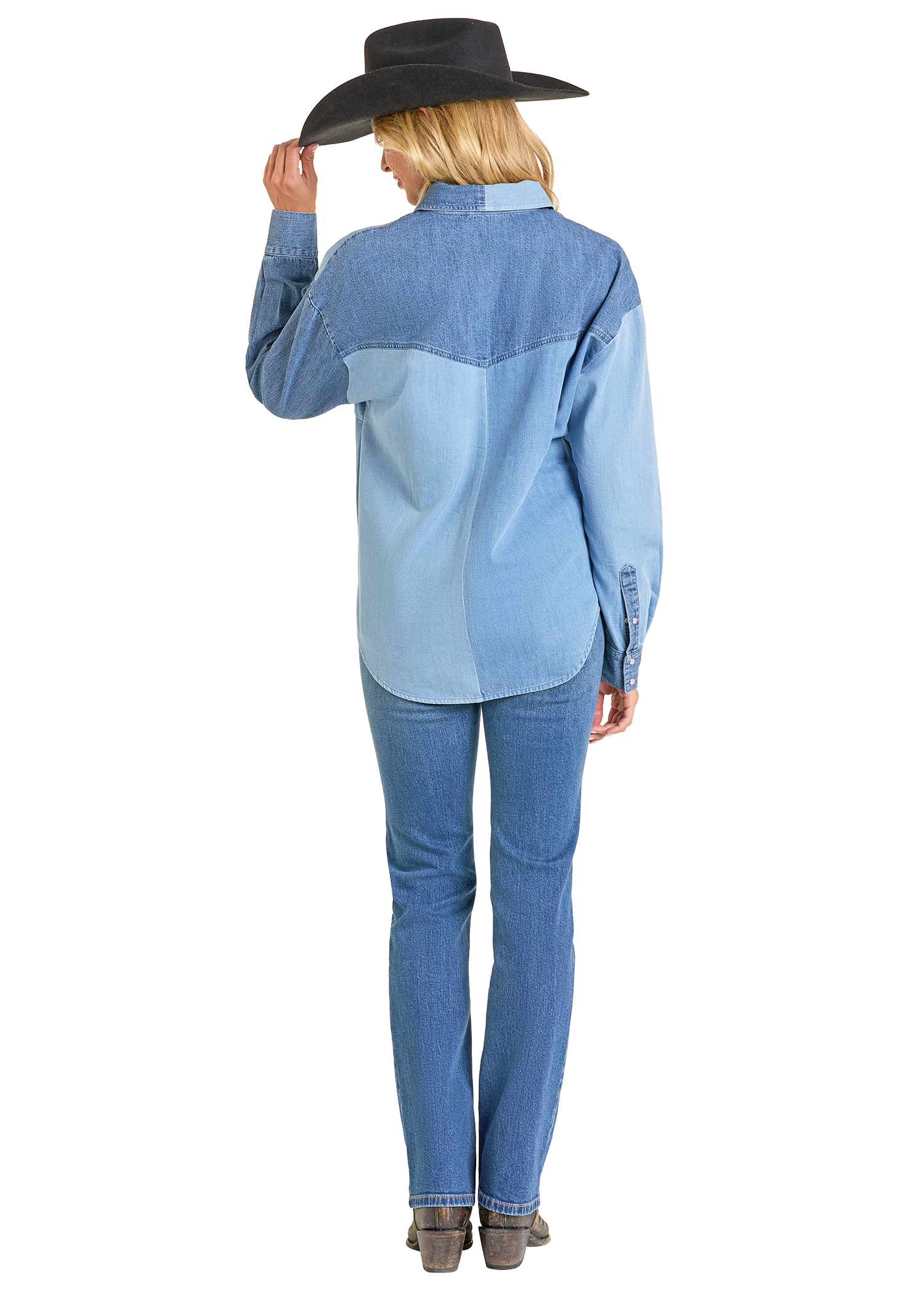 Panhandle Womens Denim Patch Shirt