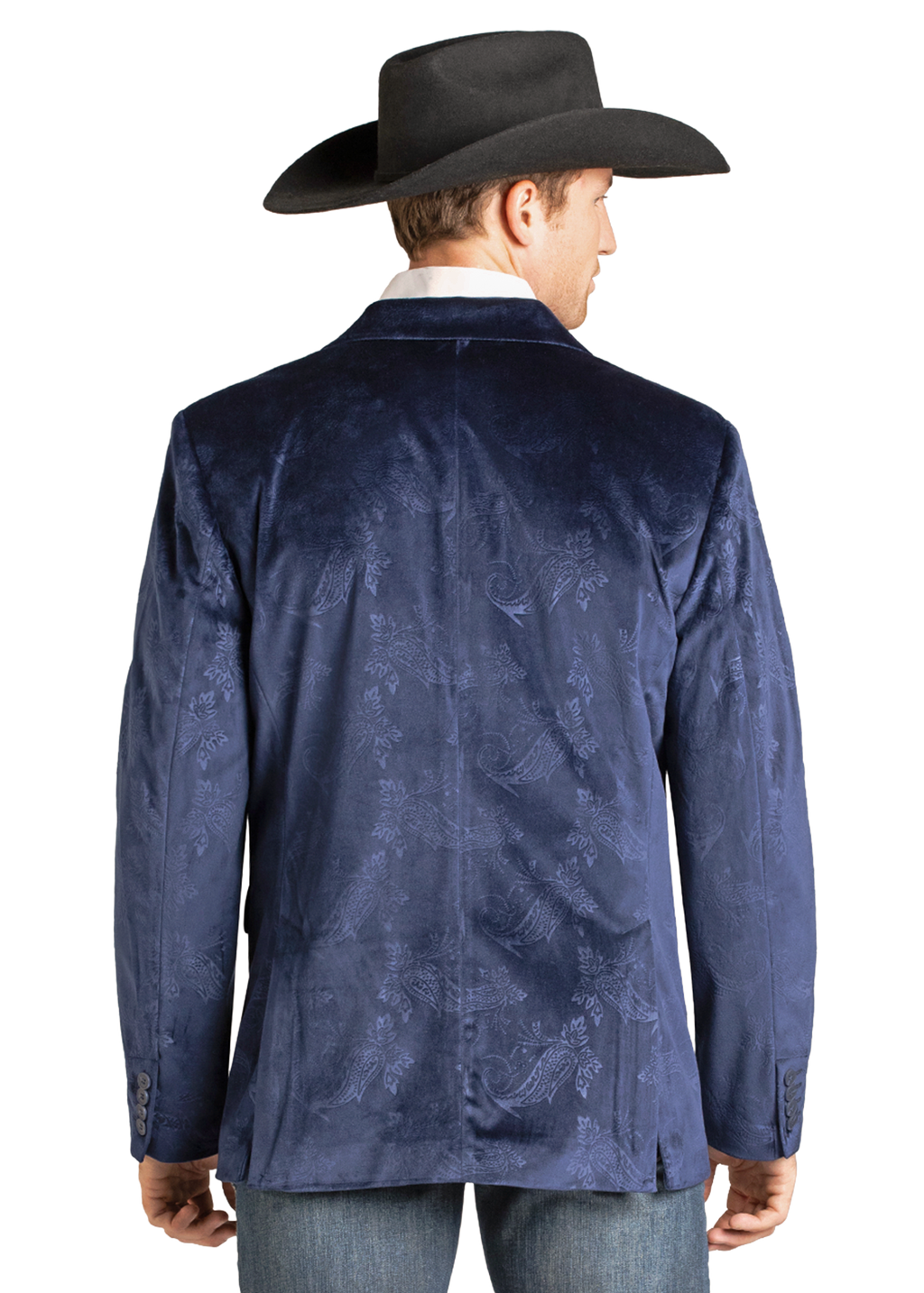 Panhandle Mens Navy Velvet Sport Coat