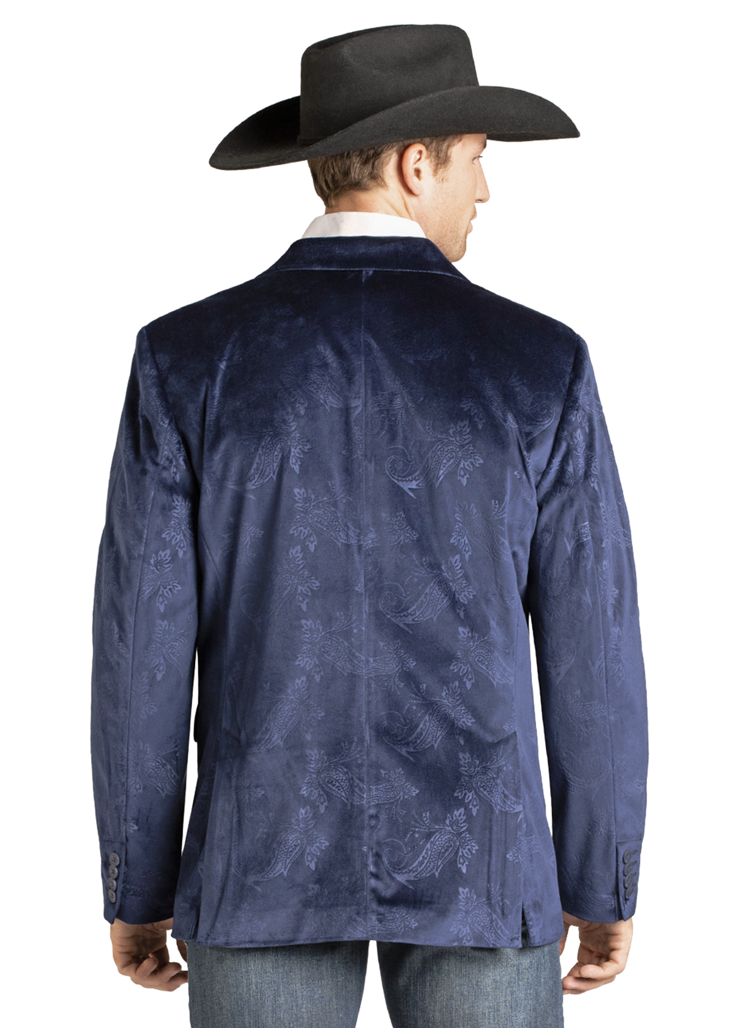 Panhandle Mens Navy Velvet Sport Coat