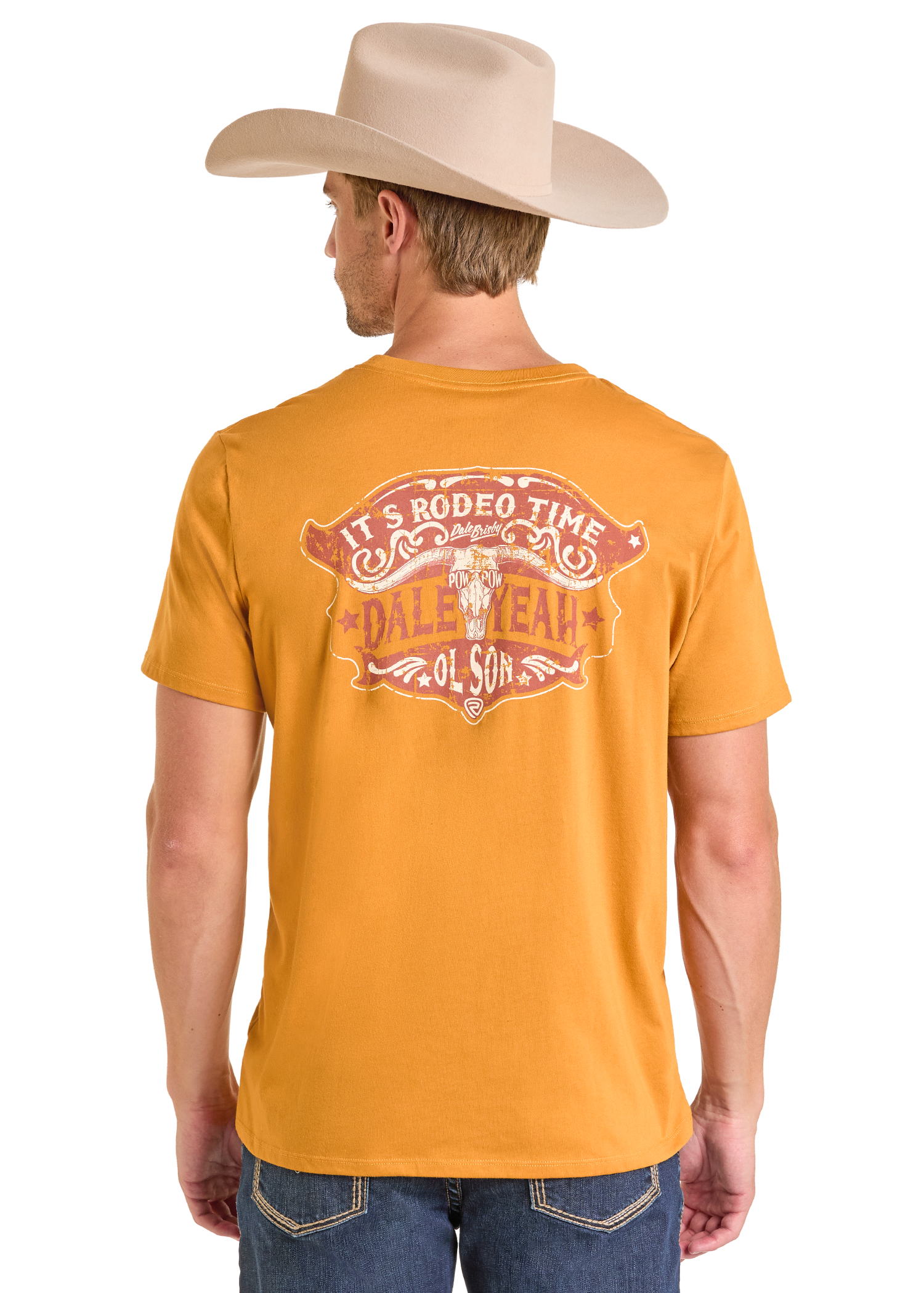 Panhandle Mens Gold Dale Yeah Graphic T-Shirt