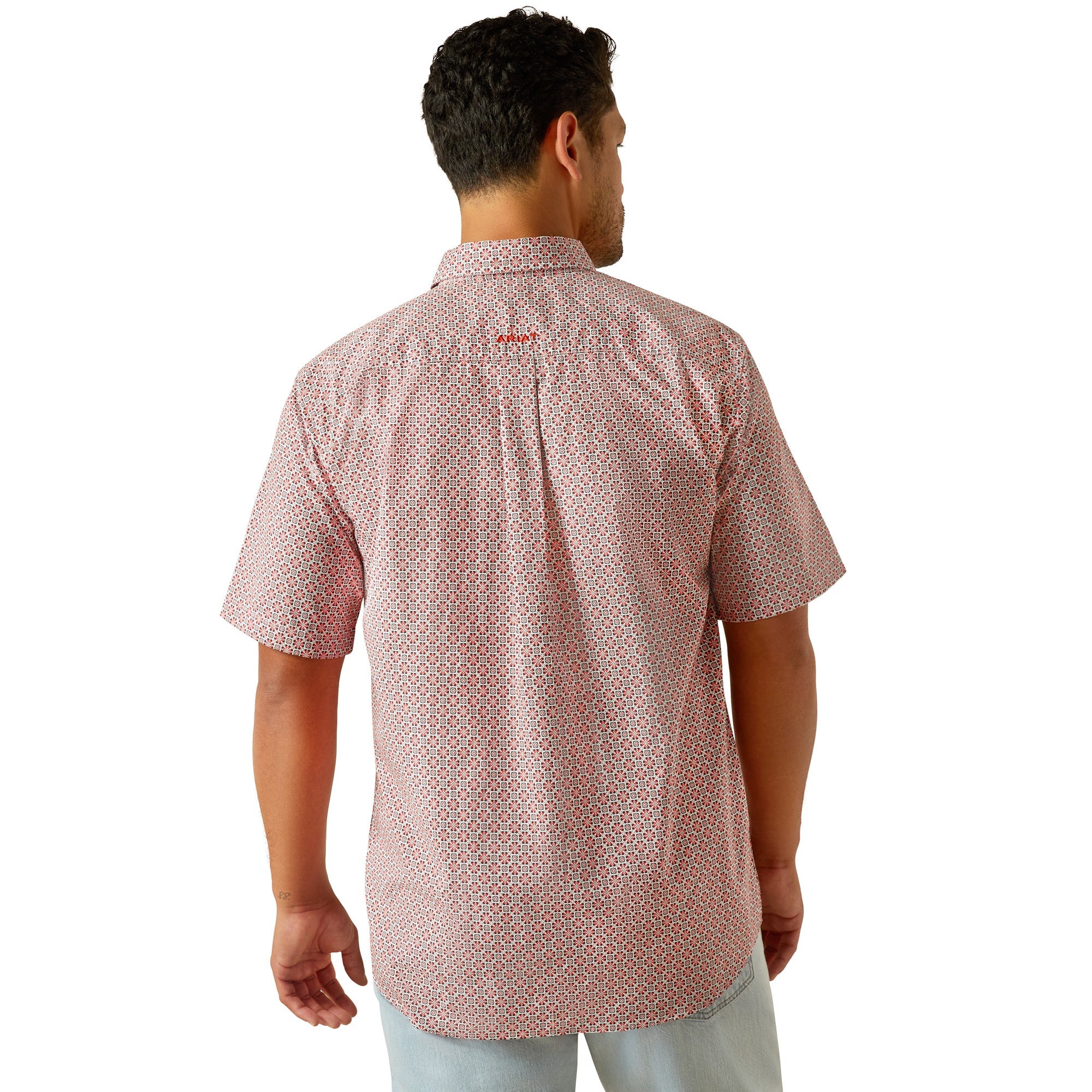 Ariat Mens Red Welch Short Sleeve Shirt